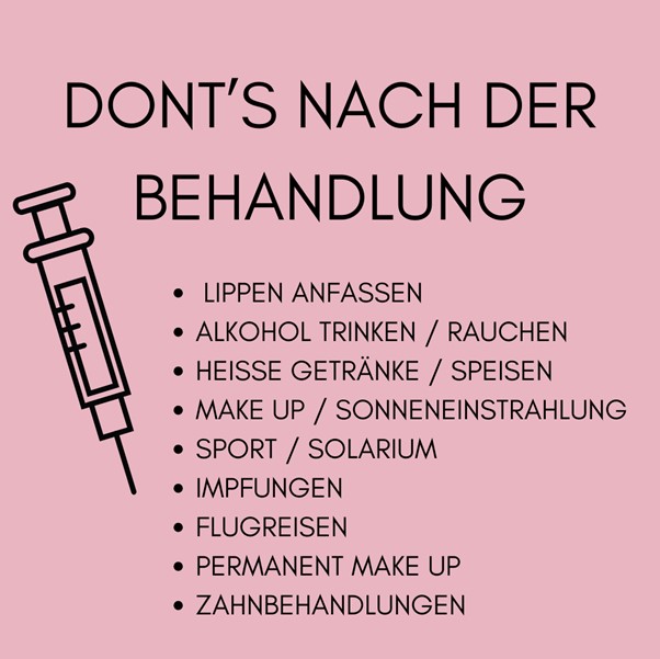 dont's nach der behandlung